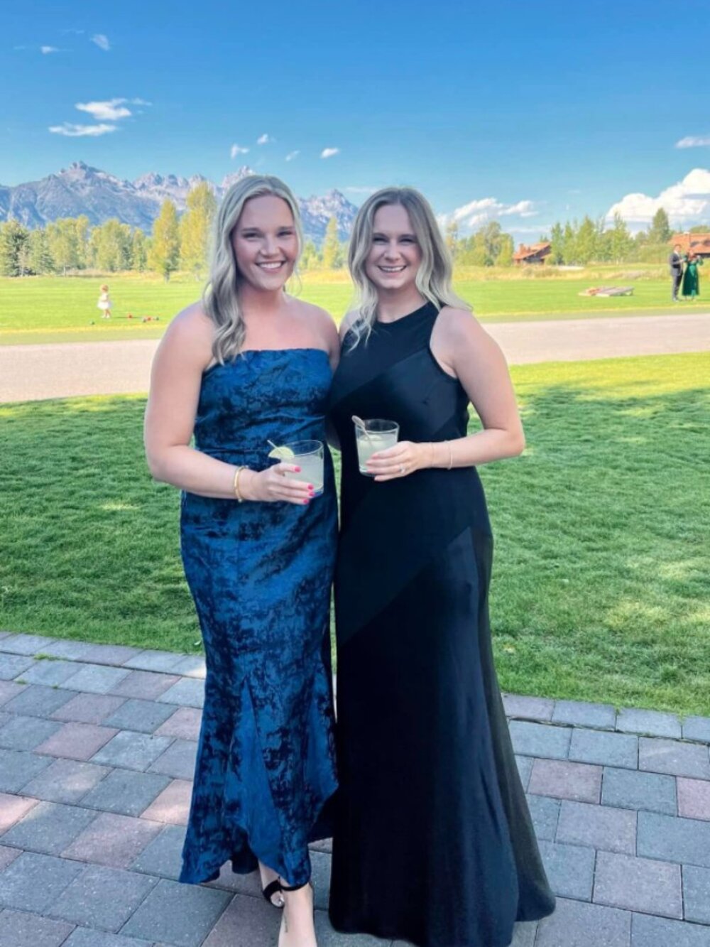 Formal Strapless Blue Vici Maxi Dress - L